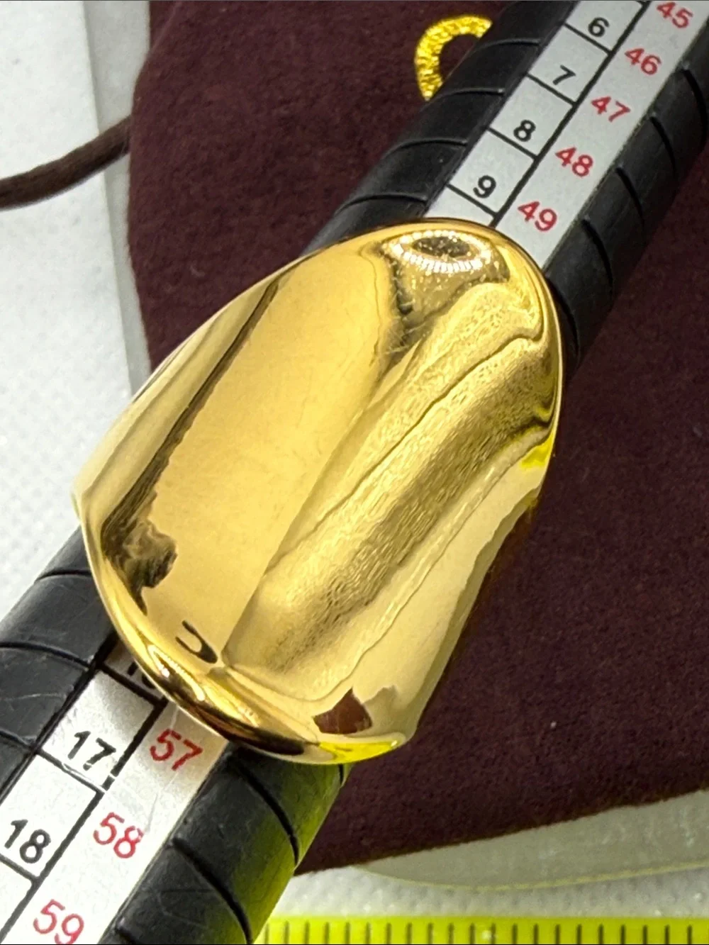 14k gold electroplate over resin ORONUOVO modern geometric runway size 7 milor